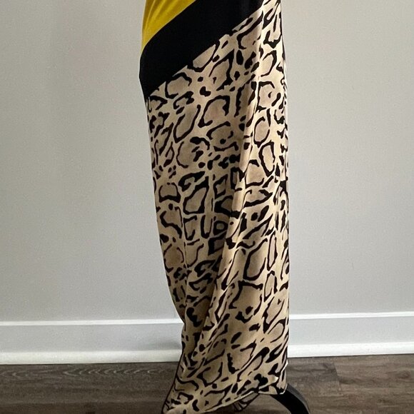 New Gucci Oversize Shawl Leopard Print Silk Yellow Wrap Scarf - Picture 4 of 16